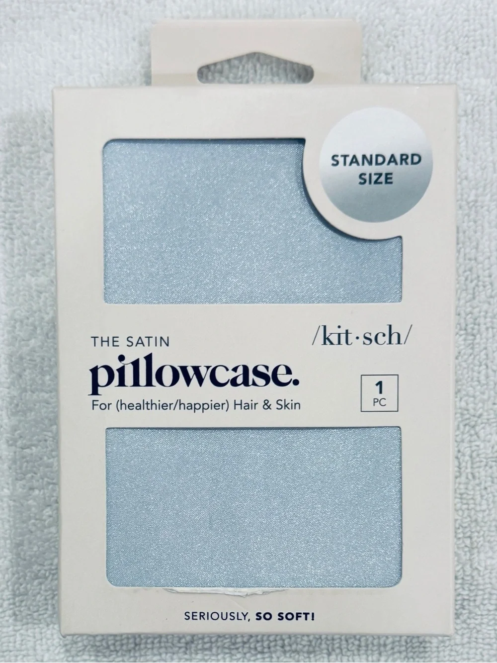 Kitsch Satin Standard Pillowcase in Silver BRAND NEW IN BOX